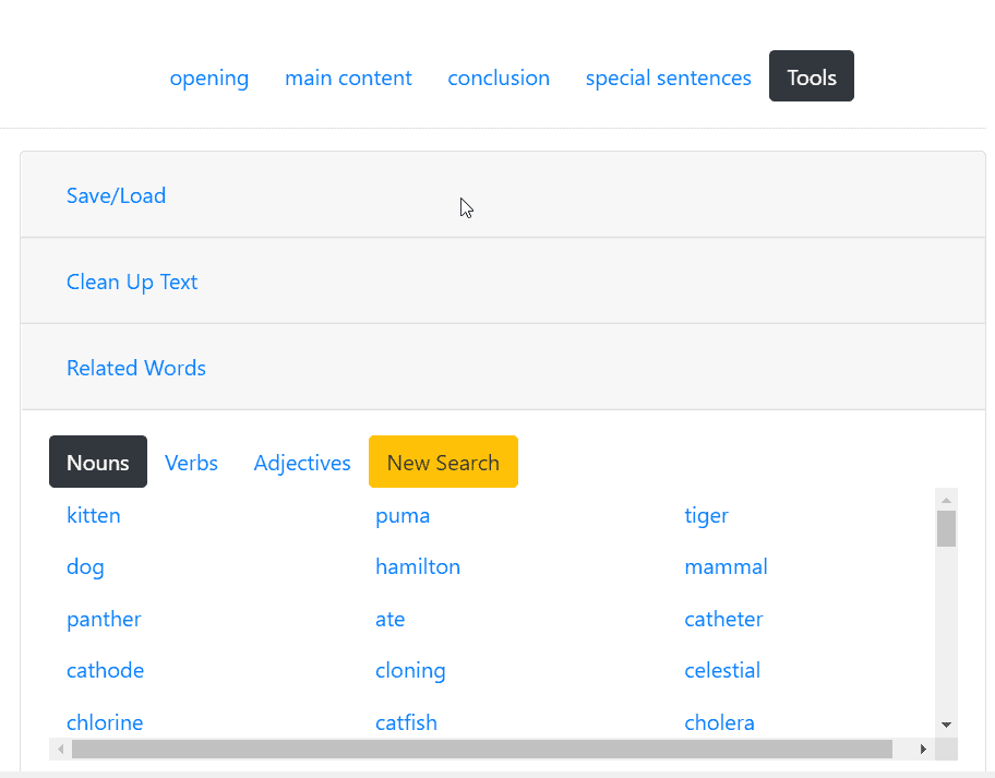 related words tool