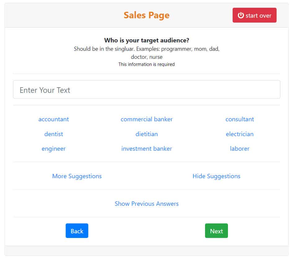 sales page generator